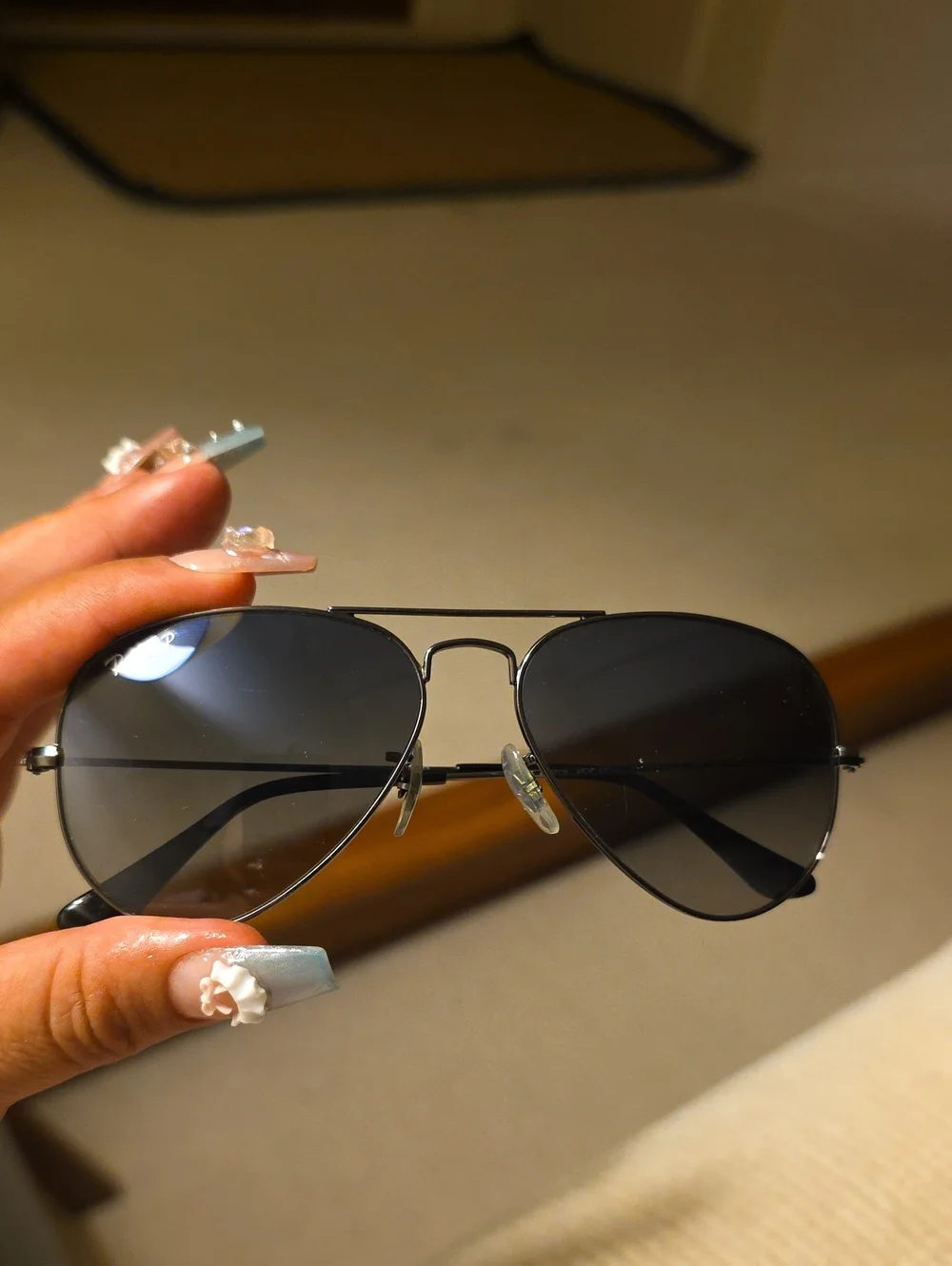 Classic Aviator Sunglasses -polarized Lenses 55-18 Scraches Gun Metal